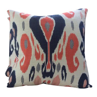 Duralee In John Robshaw Fazil Lapis Coral Handprinted Sulu Ikat