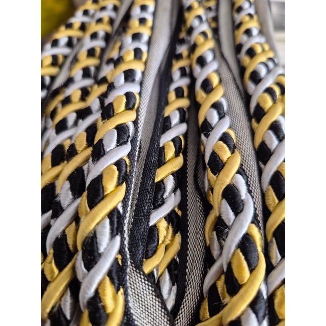 2000 - 2009 Scalamandre Designer Black, Gold, Silver Rope Trim- 21+ Feet For Sale - Image 5 of 6