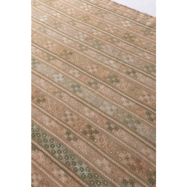 Vintage Circa 1940 Tan Turkish Kilim Flatweave Rug 7ft 2in X 9ft For Sale - Image 14 of 14
