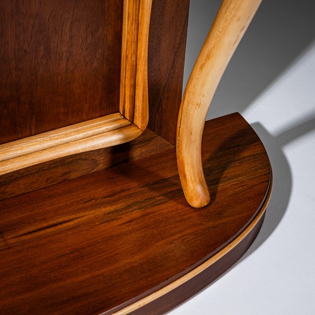 Brown Mid-Century Wall Console, Italy, 1950s For Sale - Image 8 of 9