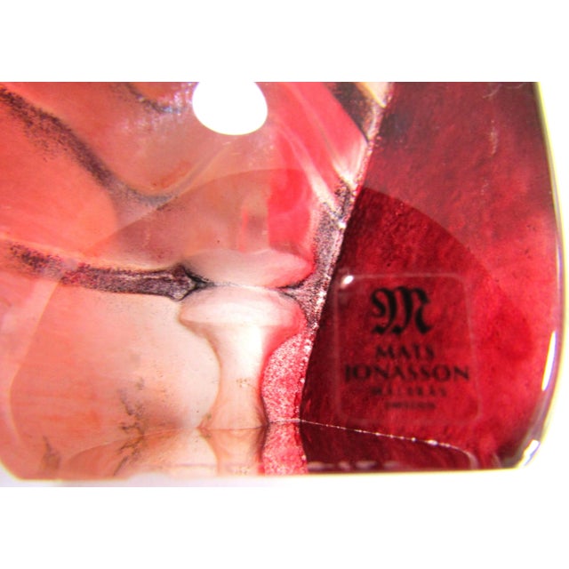 M●希少70s　ヴィンテージクリスタル　Mats Jonasson　ヘラジカ 1970s Mats Jonasson Kiwok Miniature Mask Art Glass Sculpture