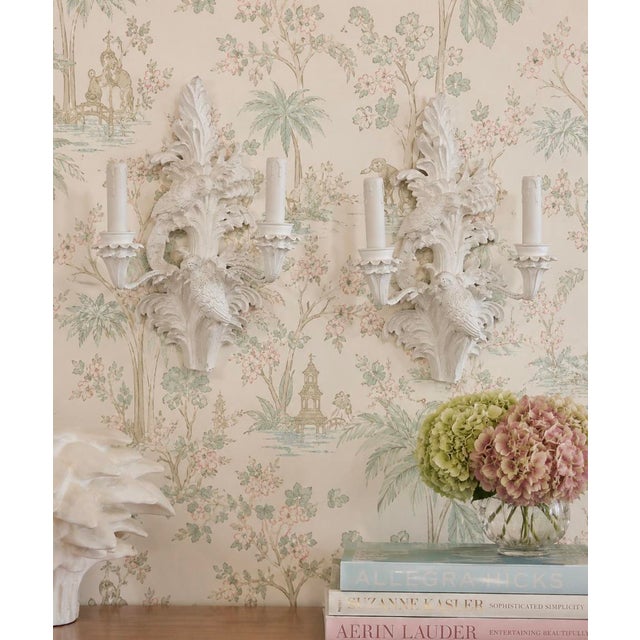 Hollywood Regency Vintage Palm Beach Pair of Parrot Bird Wall Light Sconces Newly Wired For Sale - Image 3 of 12