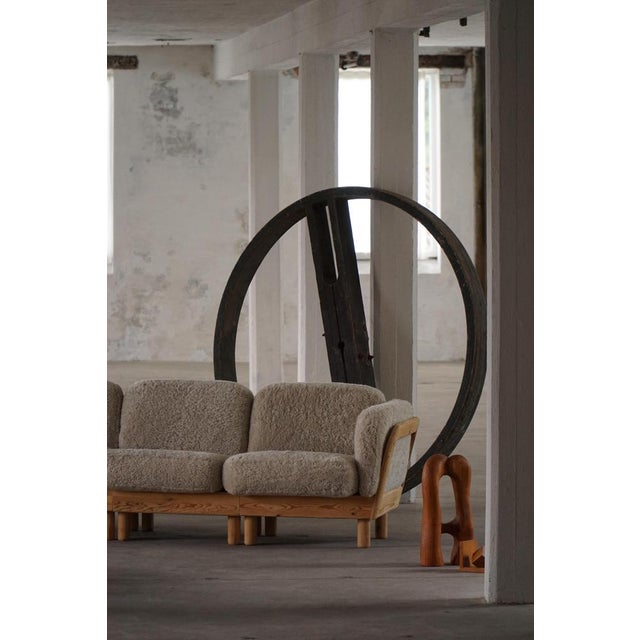 Danish Modern Three-Seater Sofa in Pine and Lambswool, 1980s For Sale - Image 15 of 18
