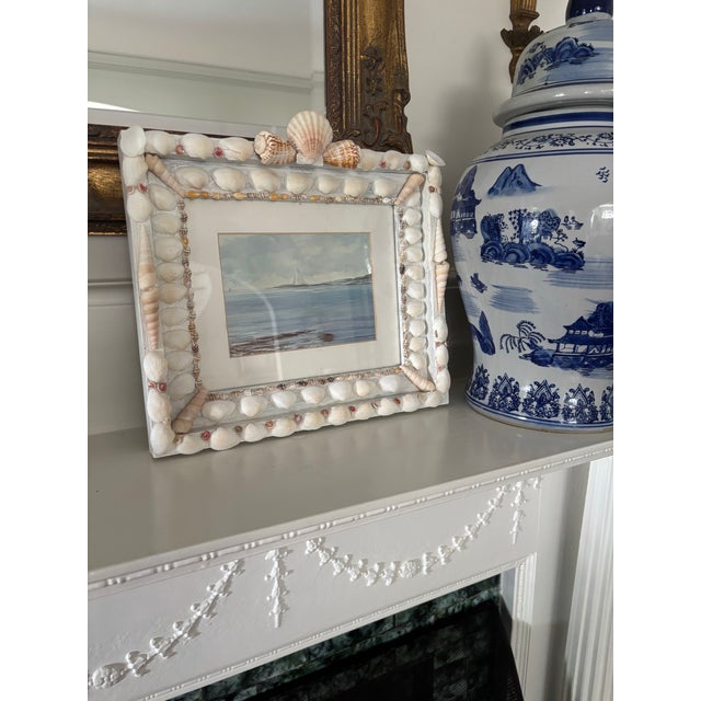 Coastal 1980s Coastal Art in Seashell Frame For Sale - Image 3 of 3
