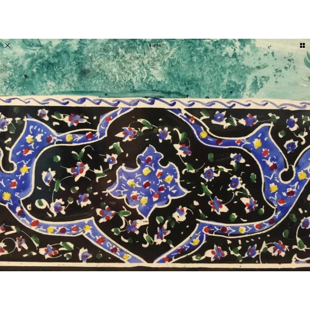 Hand Painted Persian Tile Panel Hunt Scene / Persian Miniature Mosaic Art For Sale In New York - Image 6 of 8