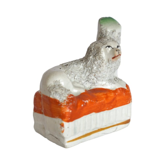 2020s Fitz the Fairing Staffordshire Poodle and His Portrait by Susannah Carson For Sale - Image 5 of 11