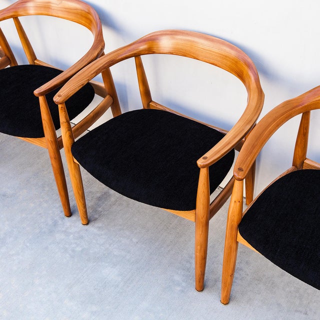 1960s 1960s Restored Danish Modern Round Back Armchairs by Illum Wikkelso for Niels Eilersen For Sale - Image 5 of 15