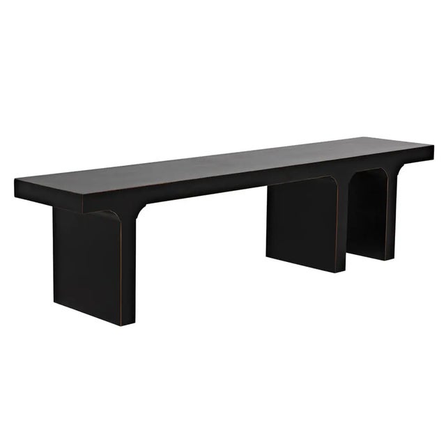 Noir Kir Bench, Hand Rubbed Black For Sale - Image 4 of 5