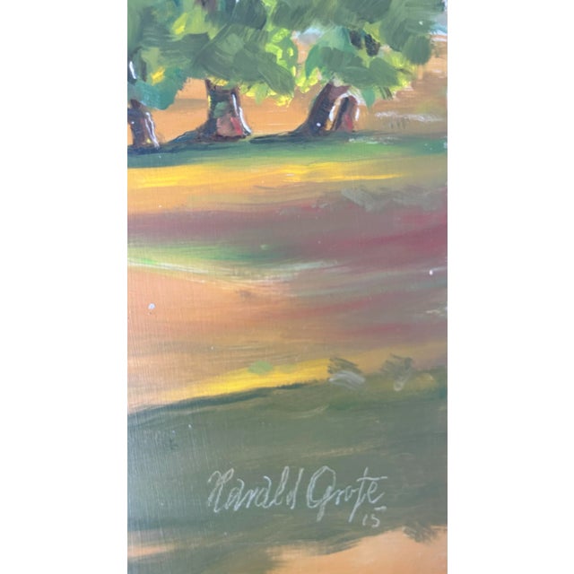 Impressionist Vintage Impressionist Fall Landscape Oil Painting on Panel For Sale - Image 3 of 5