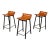 1960s Set of Three Mid-Century Modern Oak & Steel Bar Stools For Sale