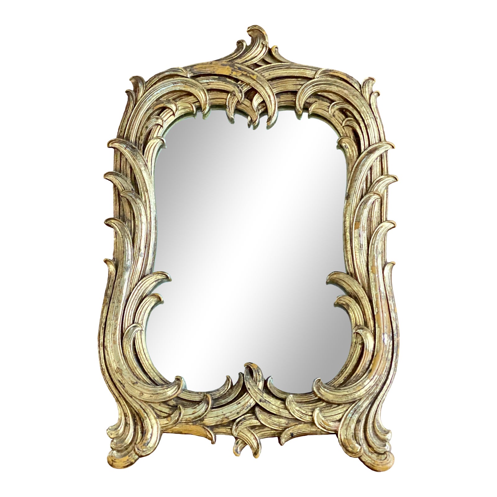 Vintage Small Gold Wall Mirror in the Style of Serge Roche Chairish