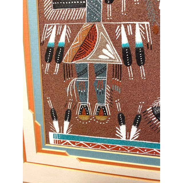 Stone 1990s Rosabelle Ben Navajo Sand Painting Diné Native American Art Shiprock, New Mexico For Sale - Image 7 of 11