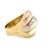 Mid 20th Century Triple Row 18k Tri-Color Gold Dome Curved Top Ring - Size 6.5 For Sale - Image 4 of 8