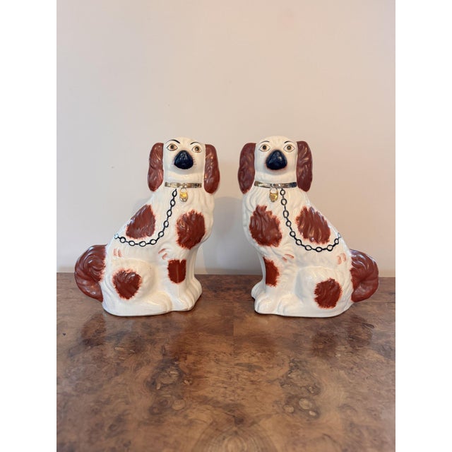 Antique Victorian Staffordshire Dogs, 1880, Set of 2 For Sale - Image 6 of 6