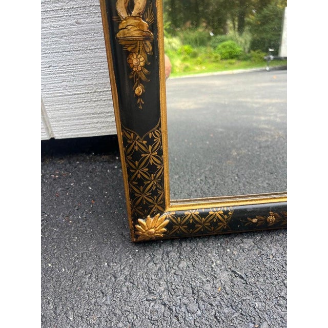 Elegant Chinoiserie Black and Gold Mirror For Sale - Image 15 of 18