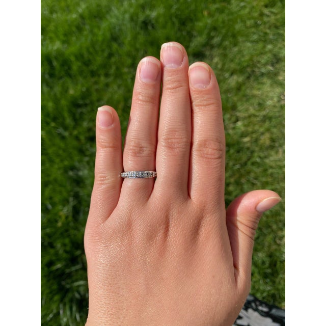 The Laureen: Platinum Eternity Band Set with 0.72 carats of Single Cut Diamonds For Sale - Image 4 of 5