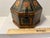 Black Early 1900s Antique Indian Mughal Hand Painted Octagon Marriage Trinket Jewelry Box For Sale - Image 8 of 9