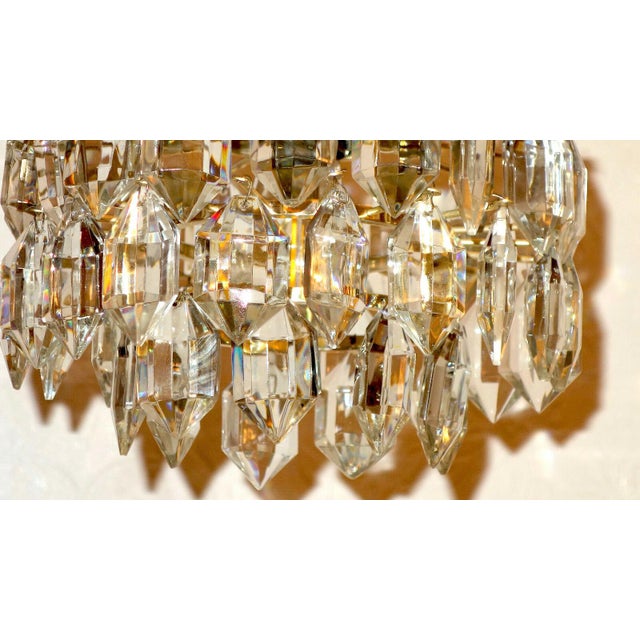 Brass and Lead Crystal Chandelier from Bakalowits & Söhne, Vienna, Austria, 1960s For Sale - Image 6 of 8