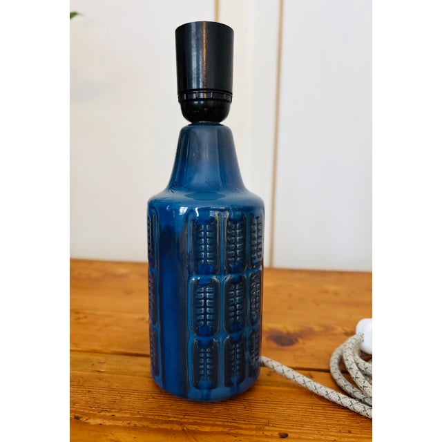 Blue Model 1017 Bamboo Table Lamp from Søholm, 1960s For Sale - Image 8 of 8