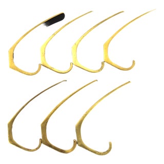 Brass Hooks by Carl Auböck, 1950s, Set of 7 For Sale
