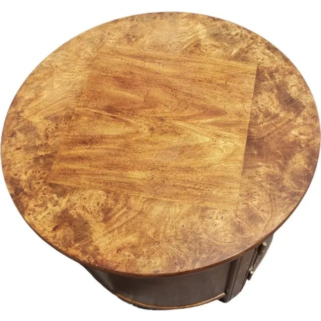 1970s American Classical Solid Walnut Drum Style End Table For Sale In Washington DC - Image 6 of 7