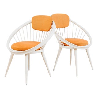 Scandinavian Circle Armchairs by Yngve Ekström, 1960s, Set of 2 For Sale