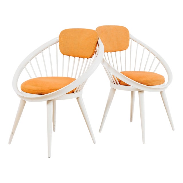 Scandinavian Circle Armchairs by Yngve Ekström, 1960s, Set of 2 For Sale