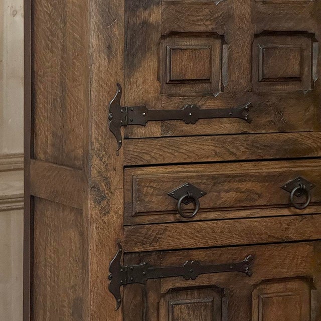 Antique Spanish Gentleman's Cabinet With Wrought Iron For Sale In Dallas - Image 6 of 17