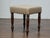 English Mahogany 19th Century Stool with Turned Legs and Custom Linen Upholstery For Sale In Atlanta - Image 6 of 12