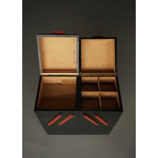 Modernist Sewing Box with Orange Details, 1930s For Sale - Image 14 of 18