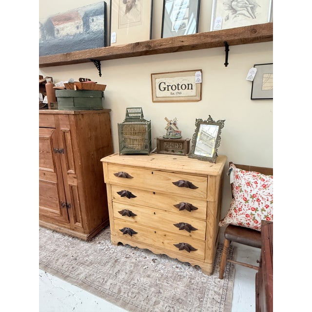 19th Century Antique Scrubbed Pine Chest of Drawers For Sale - Image 4 of 16