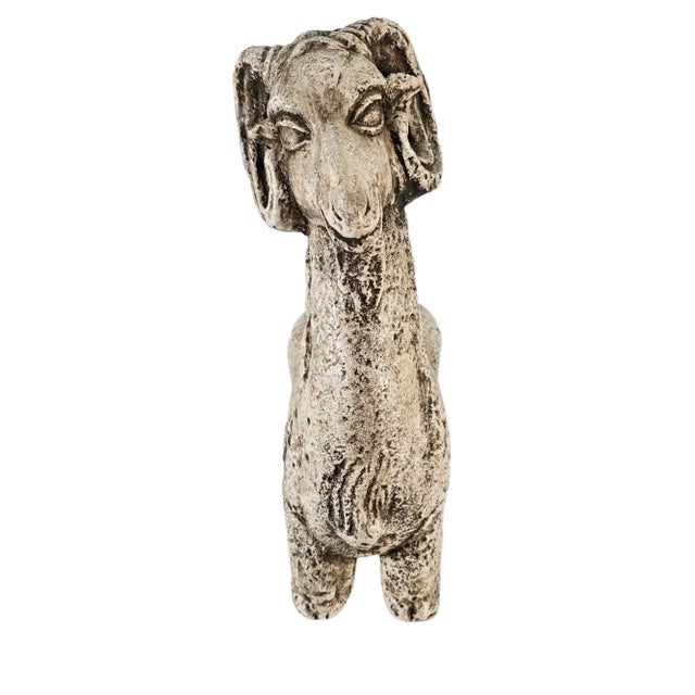 Sculpture Materials MCM Heavy Austin Productions Long Neck Billy Goat Ram 16” 1961 Museum Sculpture For Sale - Image 7 of 10