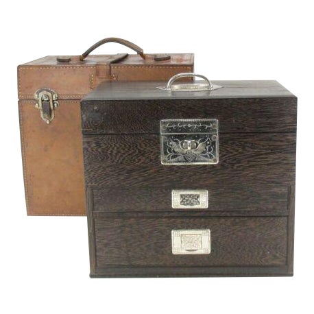 Ip Japanese Doctor S Bag Leather Wood Chest Of Drawers Metail
