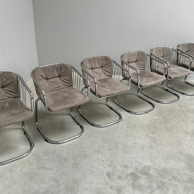 1970s Vintage Italian Dining Chairs by Gastone Rinaldi, 1970s, Set of 6 For Sale - Image 5 of 15