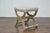 French French Empire Style Curule Stool with Gilded Accents and Linen Upholstery For Sale - Image 3 of 12