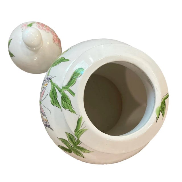 Vintage Italian Bird and Butterfly Ginger Jar For Sale - Image 10 of 13