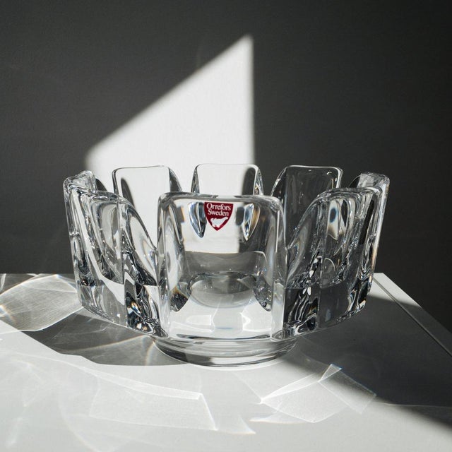 Orrefors Swedish Corona Crystal Bowls by Lars Hellsten for Orrefors, 1970s, Set of 3 For Sale - Image 4 of 16