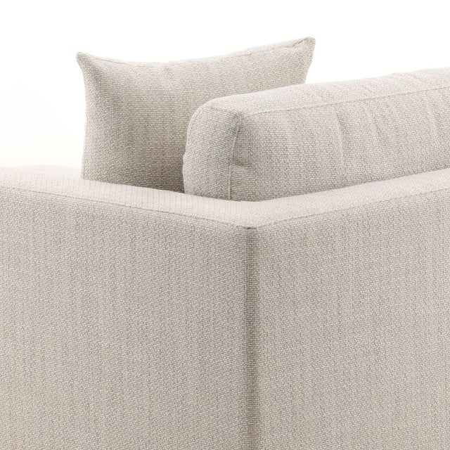 Wood Contemporary Taupe Woven Right Chaise Sofa For Sale - Image 7 of 8
