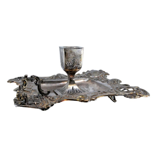 Silver Paddle with Embossed Floral Motifs For Sale