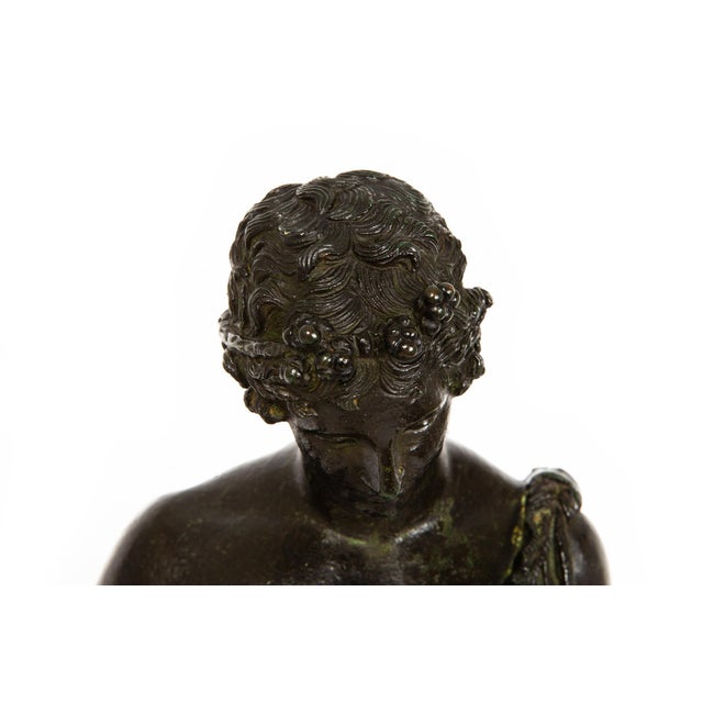 Fine Italian Grand Tour Antique Bronze Sculpture of “Narcissus” After Antiquity For Sale - Image 6 of 18