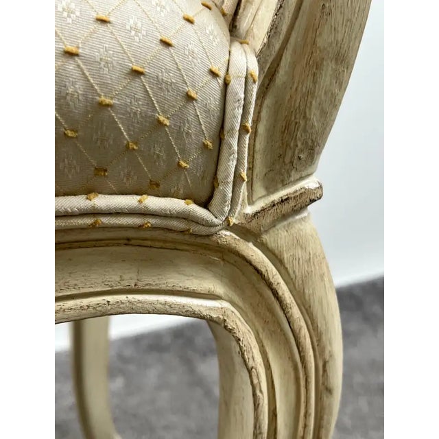 20th C French Louis XV Style Off-White & Beige Upholstered Bench or Window Seat For Sale - Image 10 of 11