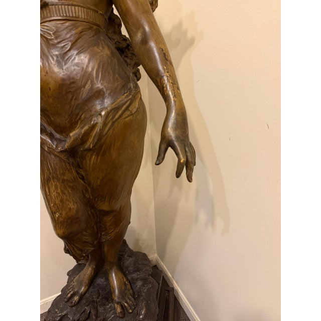 19th Century French Hand-Carved Venus or Aphrodite Statue in Faux Bronze, Circa 1870 For Sale - Image 10 of 16