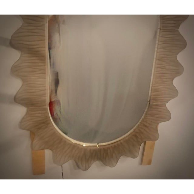 2000 - 2009 Italian Murano Fume Art Glass and Brass Console / Wall Mirror, 2000 For Sale - Image 5 of 8