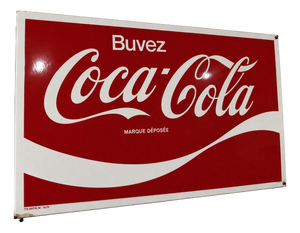 Enamel Coca Cola Sign, 1960s