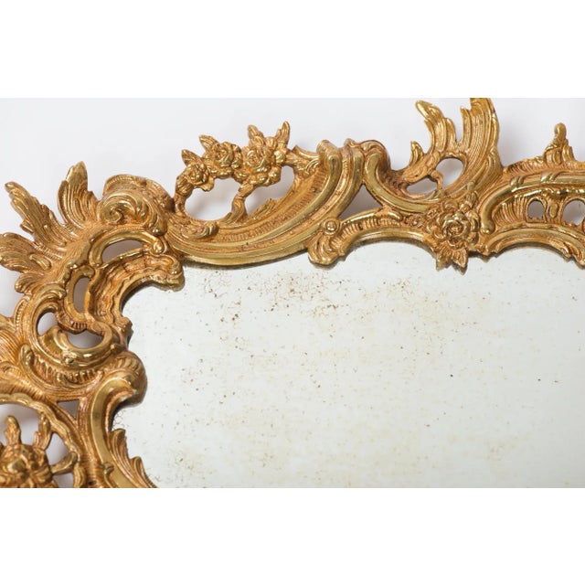 1940s French Rococo Style Cast Bronze Mirror For Sale - Image 9 of 11