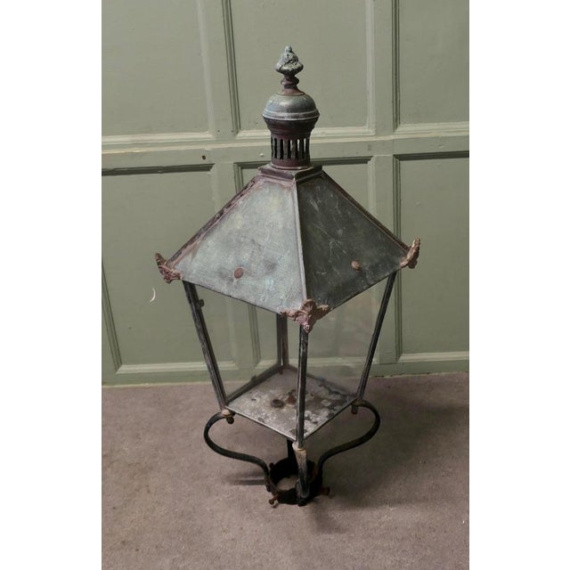 Metal Large Mid-19th Century Copper Lantern, 1860 For Sale - Image 7 of 9