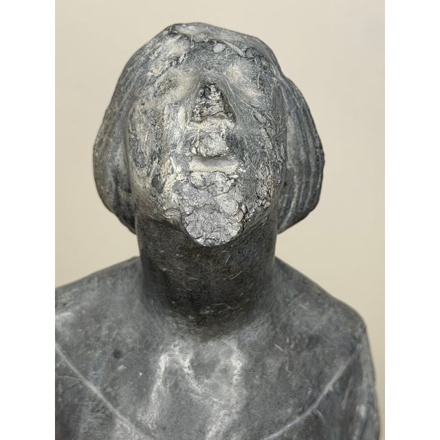 Art Deco Lead Sculpture of Joan of Arc in the Manner of Eric Gill For Sale - Image 13 of 18