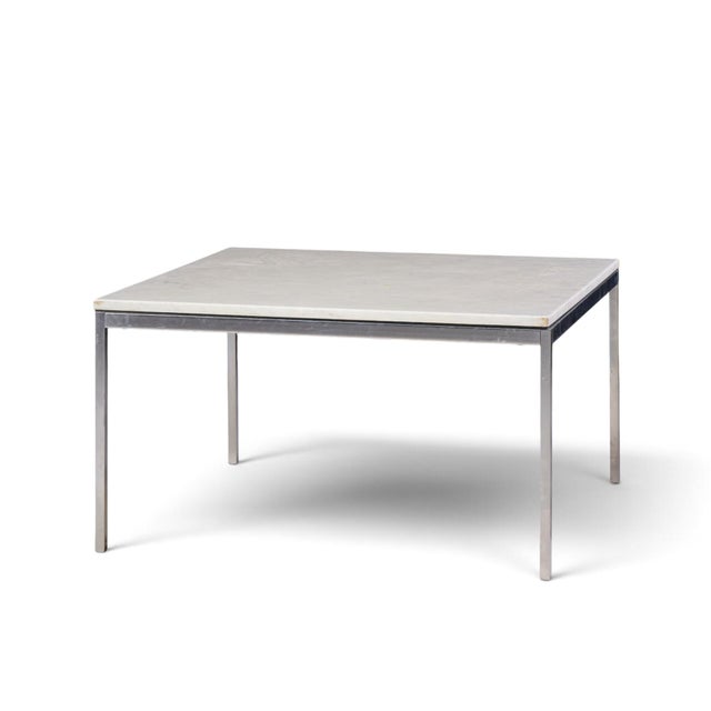 Mid-Century Modern Florence Knoll Mid Century Chrome and Marble Top Coffee Table For Sale - Image 3 of 8