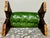 Wood Antique Pegged-Joint Rolling Pin Gout Stool in Verdant Green Leatherette For Sale - Image 7 of 18