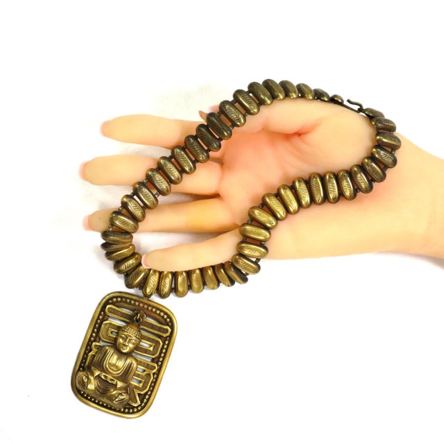 Vintage Designer Joseff of Hollywood Asian Necklace 1940s For Sale - Image 11 of 11